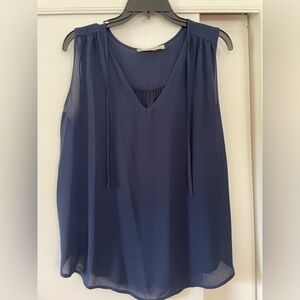 LOFT Navy Blue V-Neck Blouse